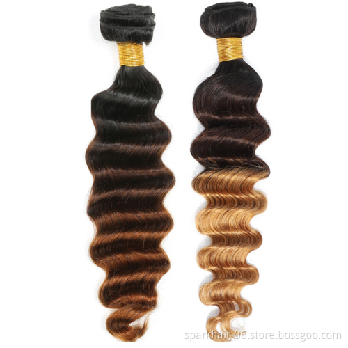 SPARK Ombre Remy Human Hair Bundles Straight Body Deep Bouncy Loose Water Wave Kinky Yaki Afro Curly Factory Wholesale Vendor